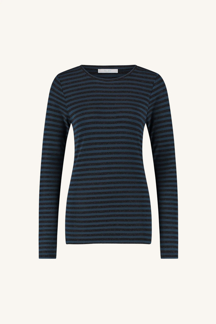 By Bar Basic ls Melange Stripe Top blue nights