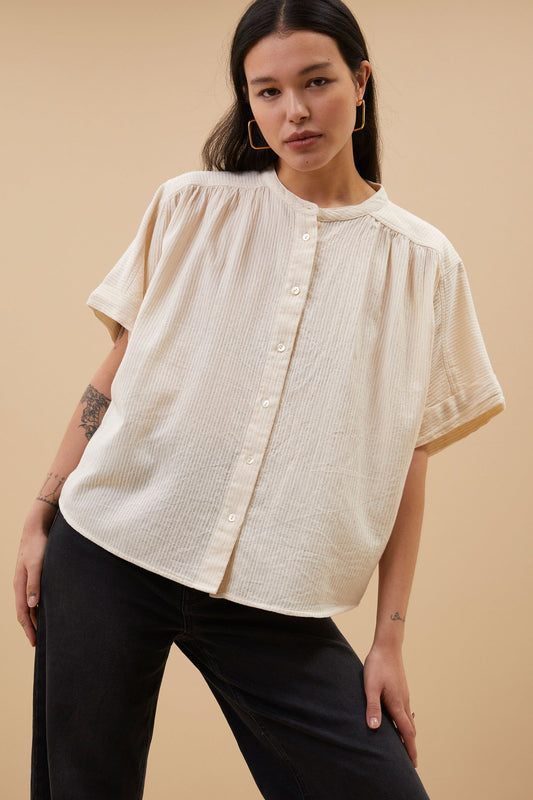 By Bar Alex Rib Blouse off white