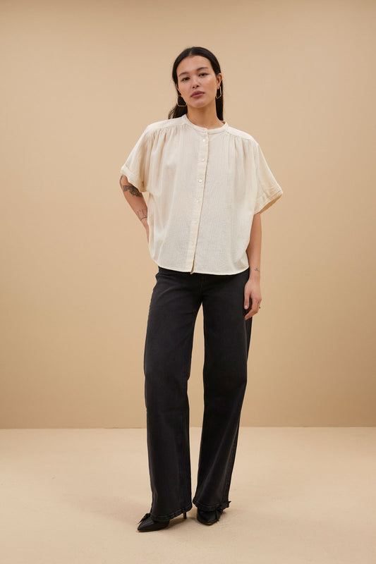 By Bar Alex Rib Blouse off white