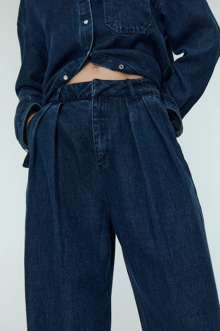 The New Society Gothenburg Pants midnight blue denim