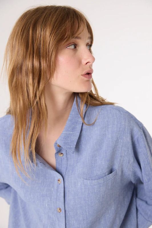 Sacrecoeur Kloe Chambray Blouse bleu