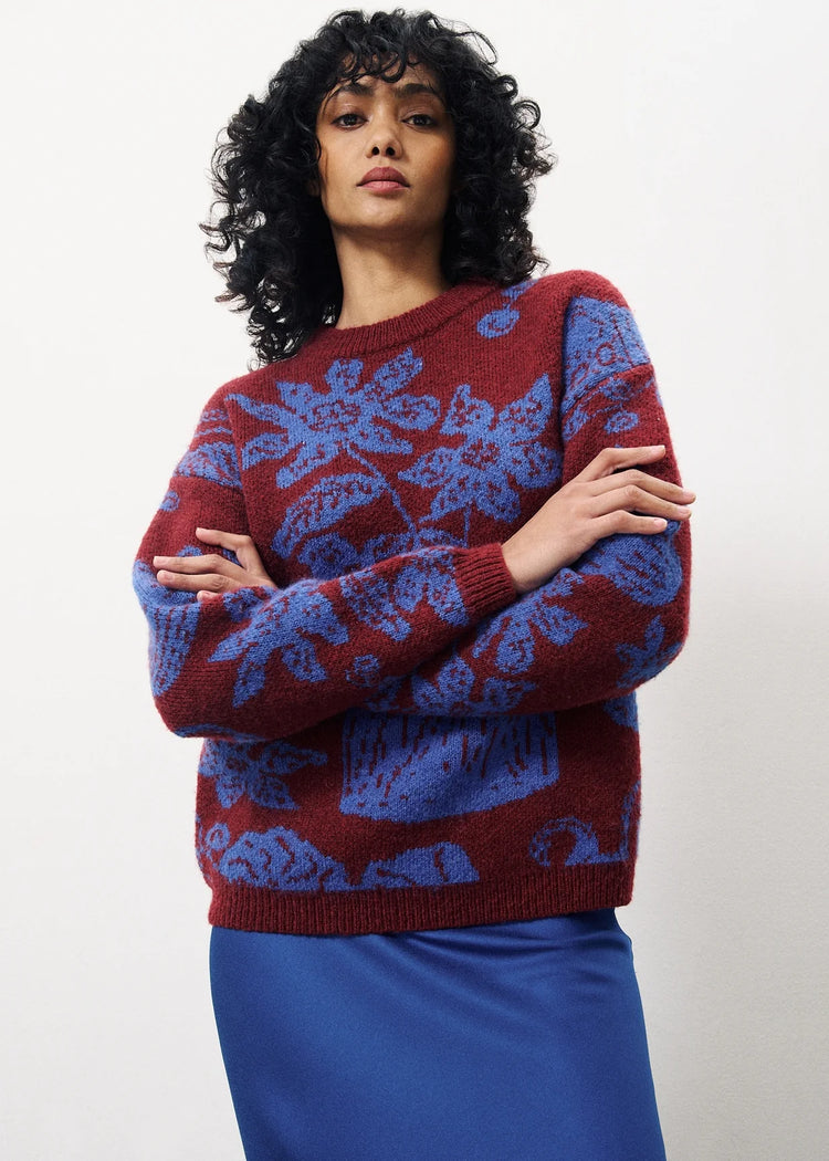 Frnch Egenie Knit flora blue