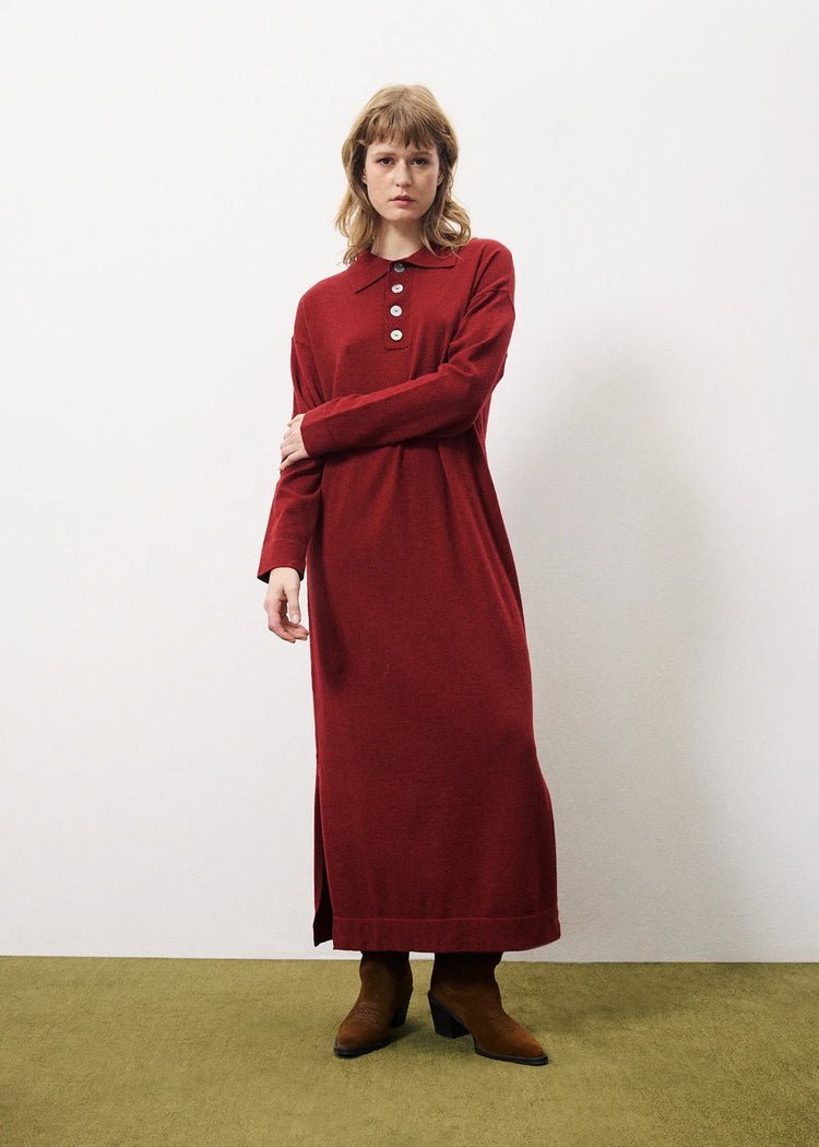 Frnch Neslie Robe bordeaux