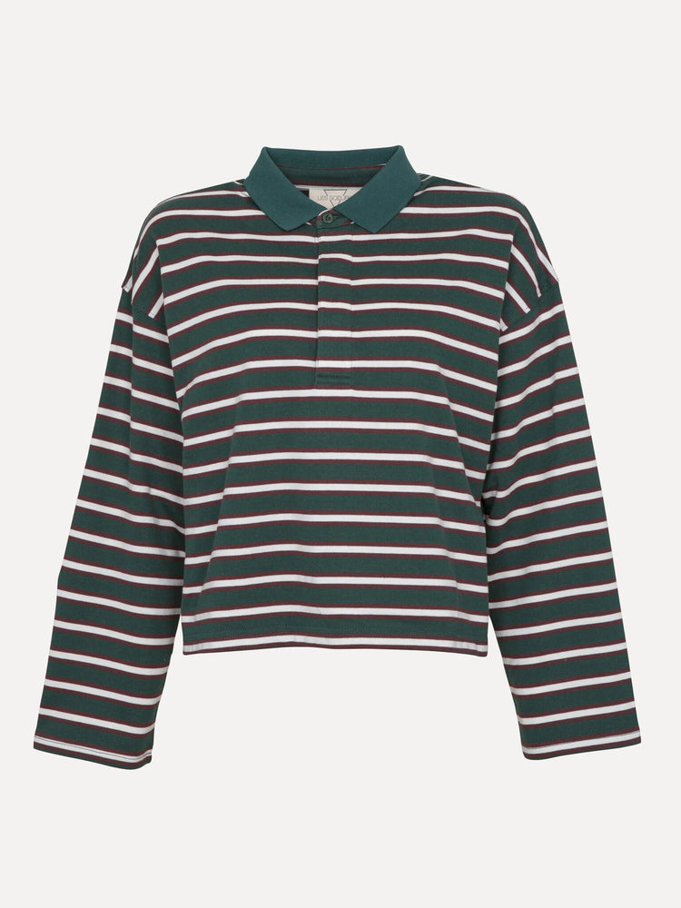 Les Soeurs Mila Polo green bordeaux stripe