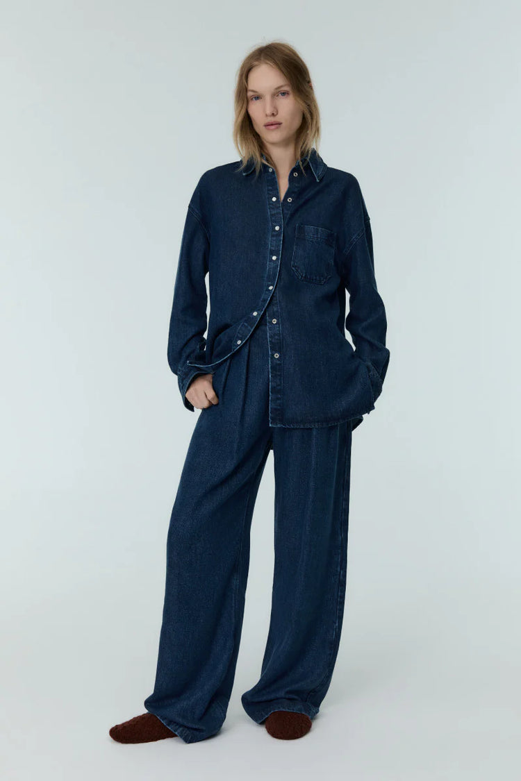 The New Society Gothenburg Pants midnight blue denim